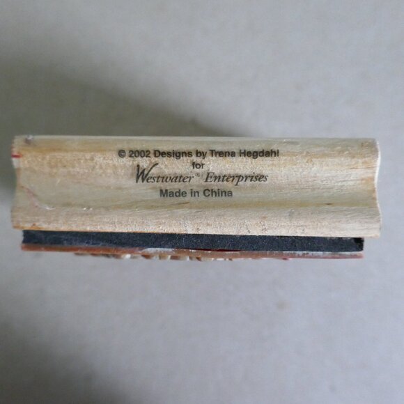 vintage 2002 Outstanding Work rubber stamp wood Westwater Enterprises - Picture 3 of 3